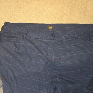 Lee Blue Plaid Knit Ankle Pant